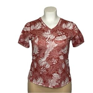 Reel Legends pink Tropical Print V-Neck Tee